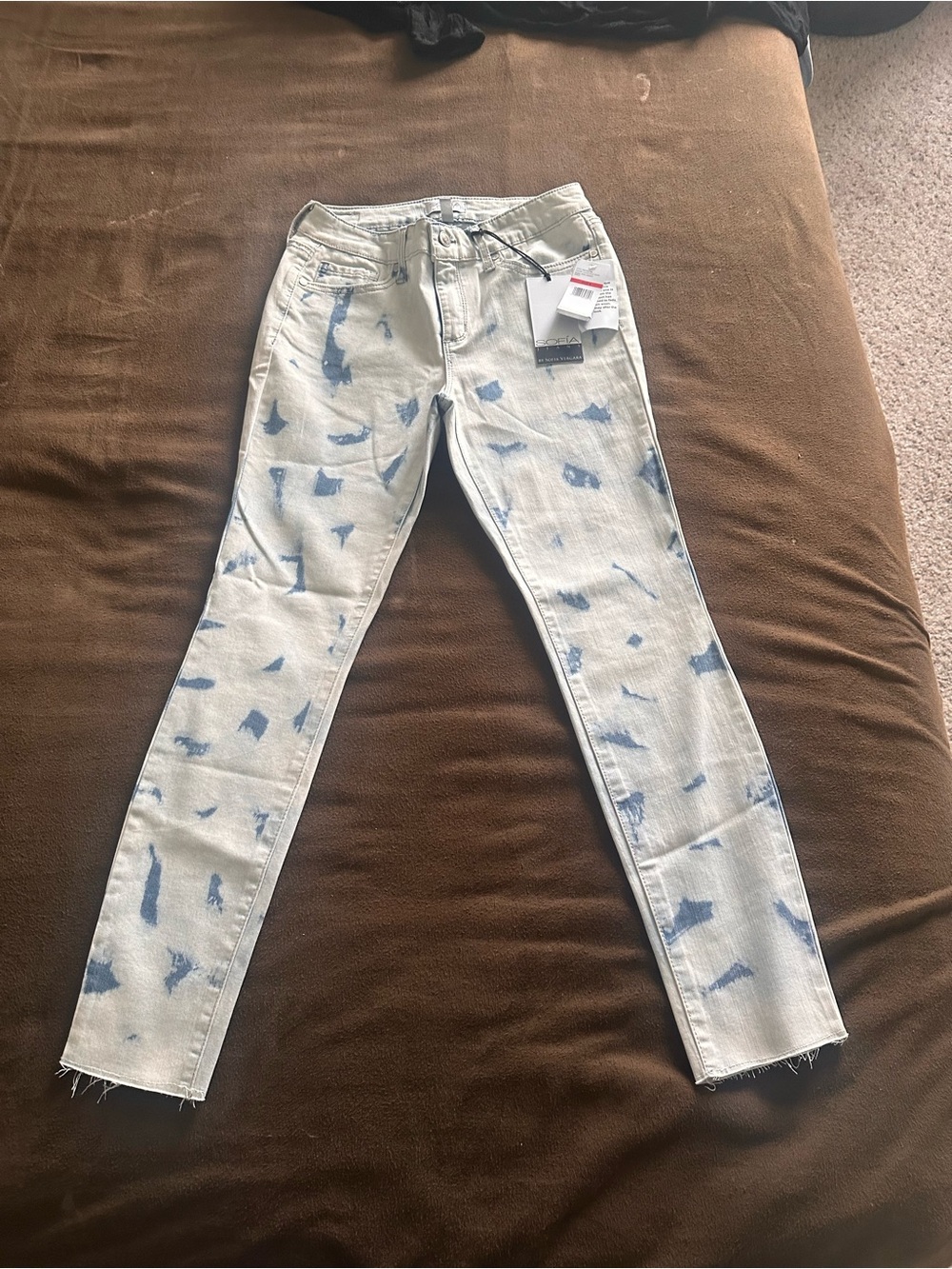 sofia by sofia vergara Light Blue Tie-Dye Straight Leg Jeans